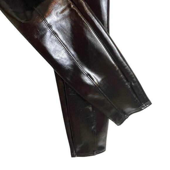 Spanx Faux Patent Leather Brown Black Tie Dye Size M Leggings‎ High Waist - Picture 4 of 7